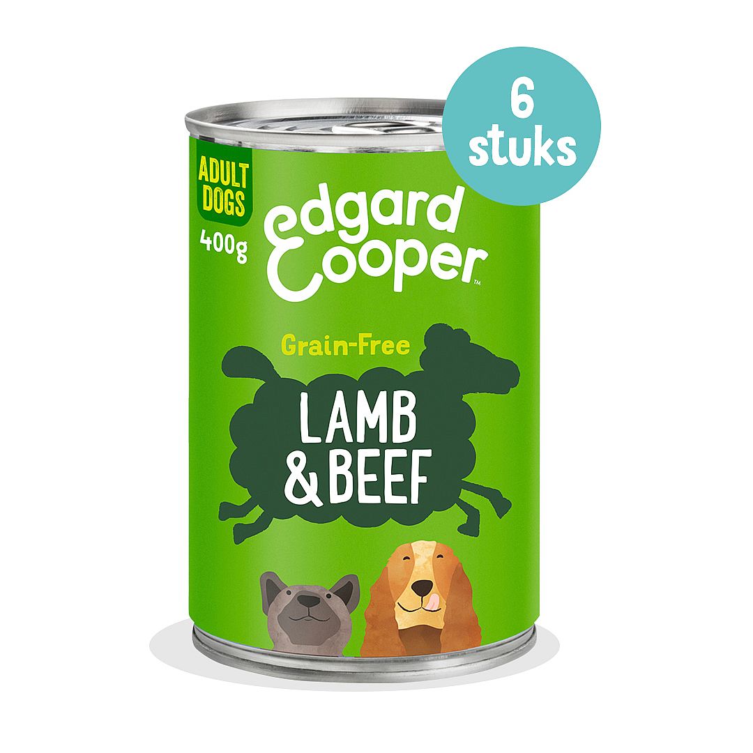 Edgard & Cooper Adult Hondenvoer Blikjes Lam & Rund 6 x 400 gram