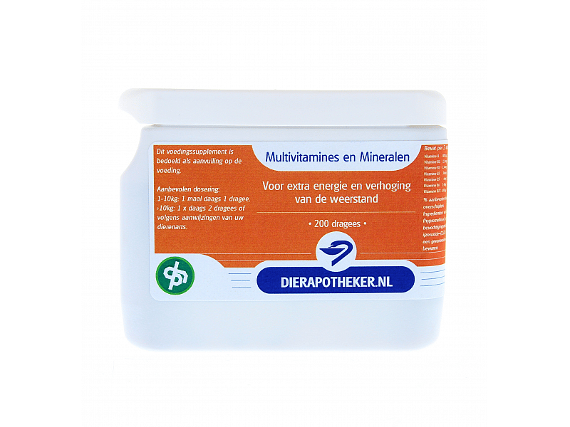 Dierapotheker Huisdierenmerk Multivitamines en Mineralen 200 dragees