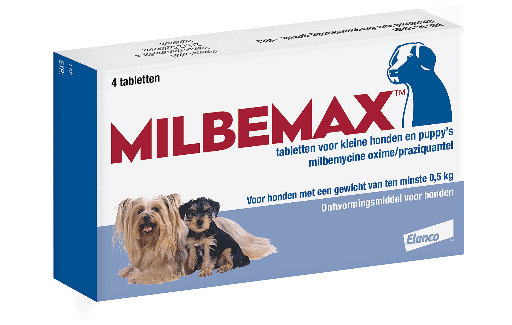 Milbemax Kleine Hond Puppy Ontwormingstabletten Inhoud: 4 tabletten