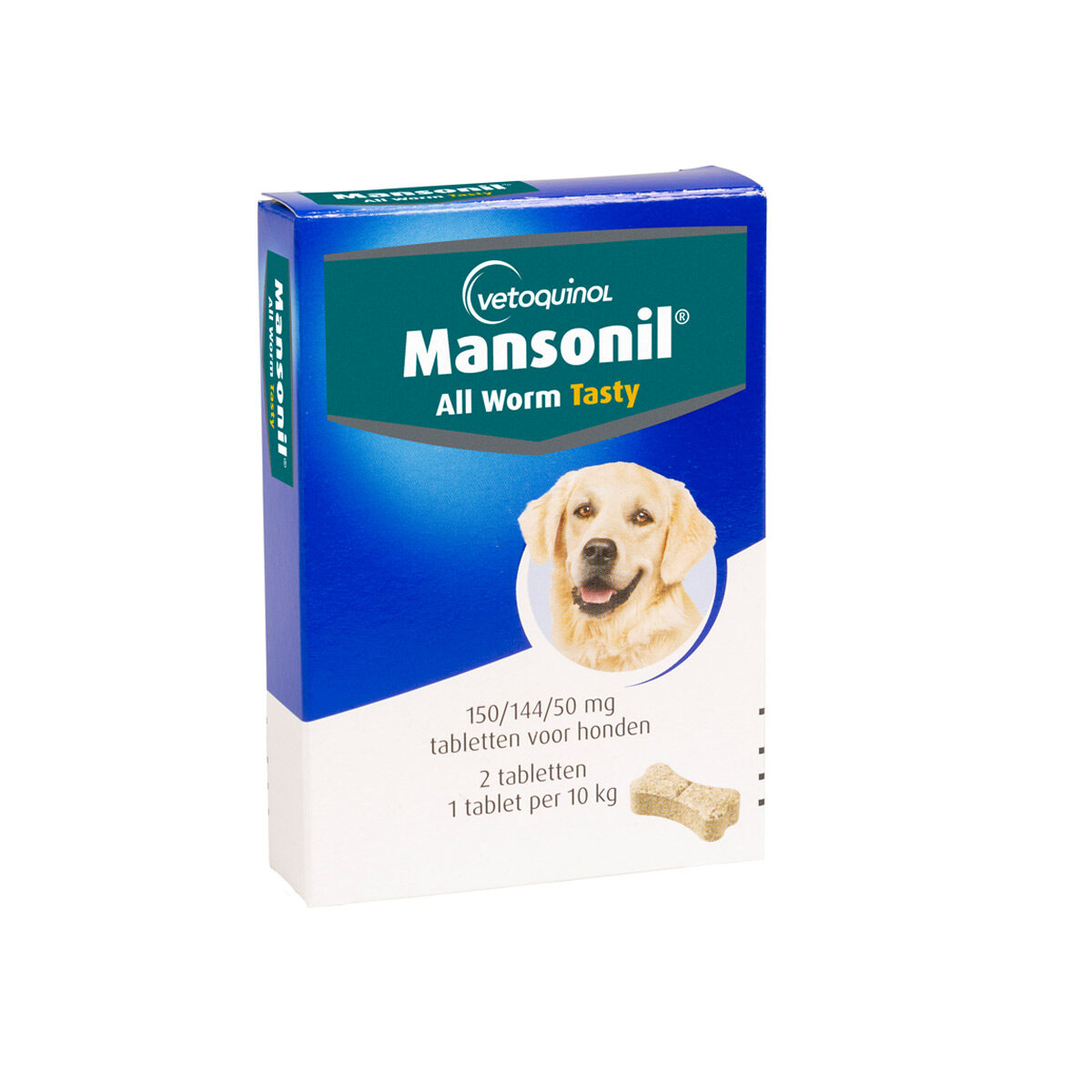 Mansonil All Worm Dog Tasty Bone Ontwormingstabletten Hond