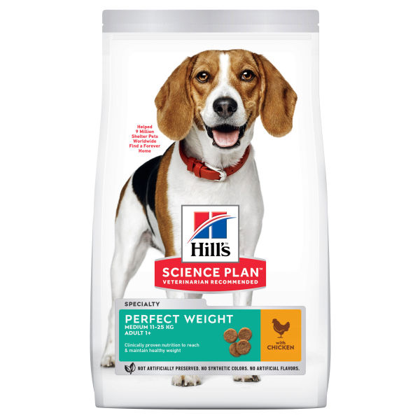 Hill's Science Plan Perfect Weight Medium Adult Hondenvoer Kip