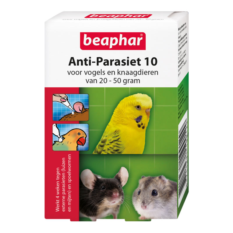 Beaphar Anti-Parasiet 10 Vogel Knaagdier 2 pipetten