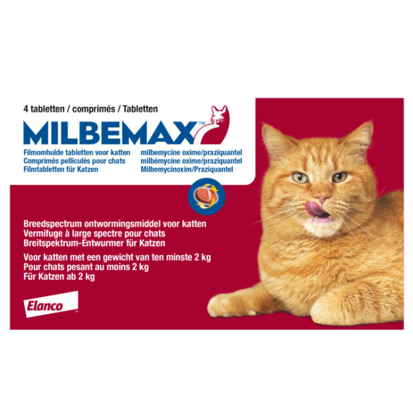 Milbemax Grote Kat Ontwormingstabletten Inhoud: 4 tabletten