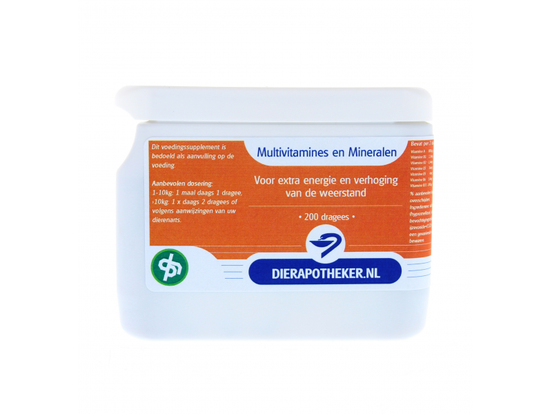 Dierapotheker Huisdierenmerk Multivitamines en Mineralen 200 dragees