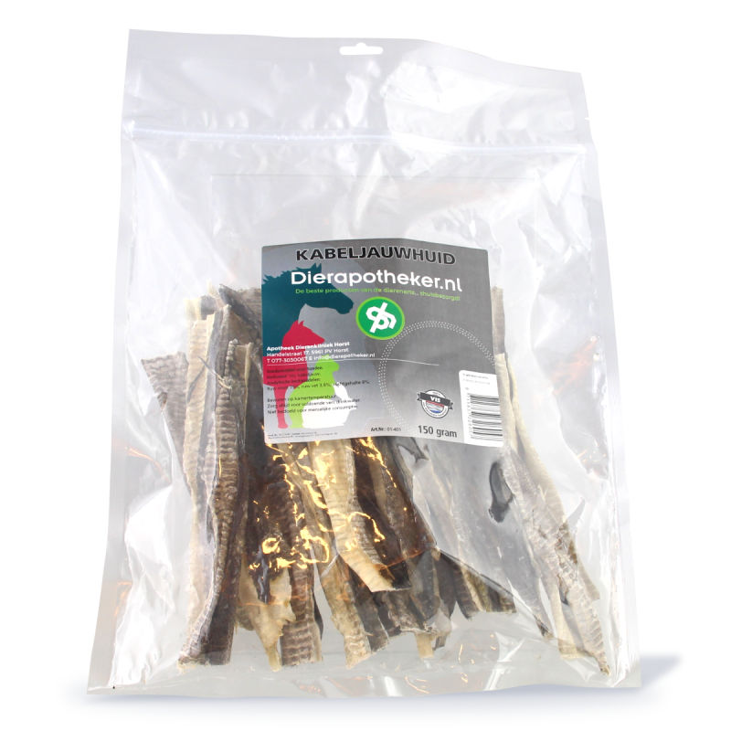 Dierapotheker Kabeljauwhuid Snack Hond 150 gram