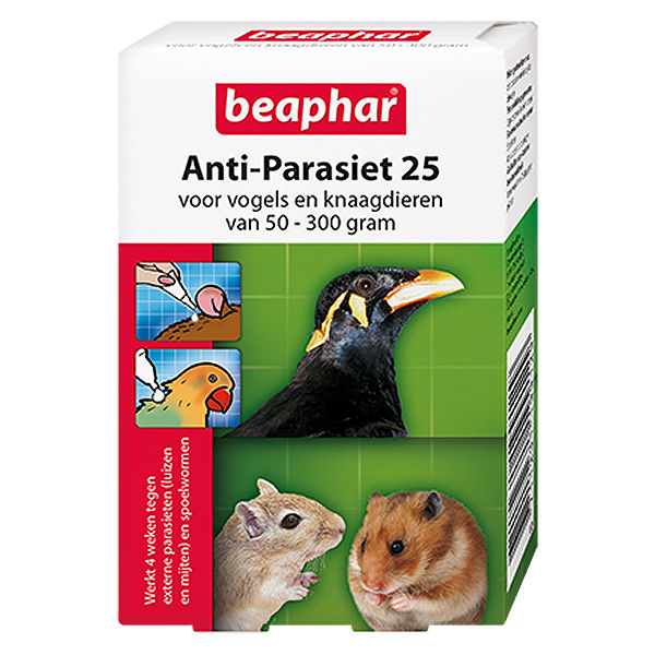 Beaphar Anti-Parasiet 25 Vogel Knaagdier 2 pipetten