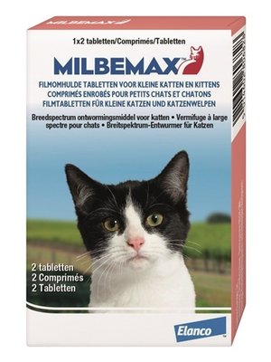 Milbemax Kleine Kat Ontwormingstabletten Inhoud: 2 tabletten