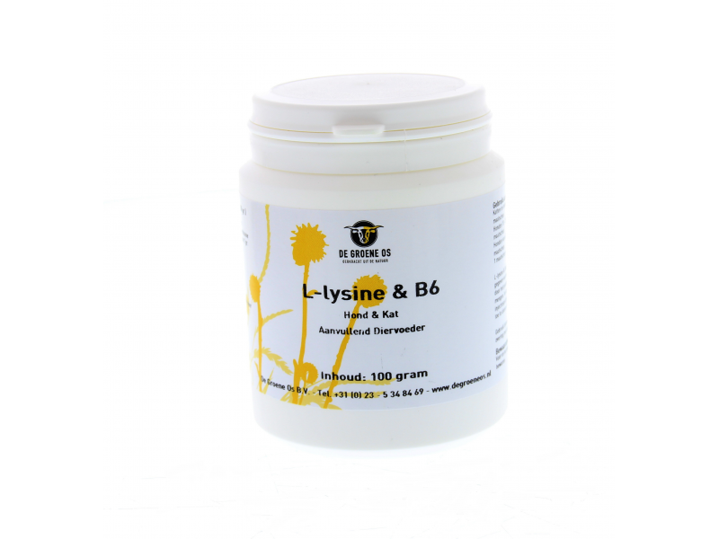 Groene Os L-Lysine & Vitamine B6 Hond Kat 100 gram